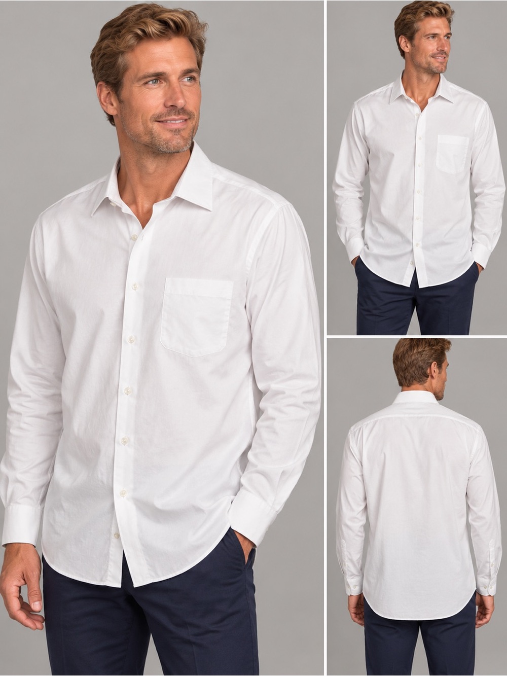 Alexander Julian White Long-Sleeve Dress Shirt XLT 17-17.5